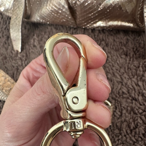 $3950 Ralph Lauren Python Snake Leather Bag Rose Gold Crossbody Satchel - Picture 3 of 10